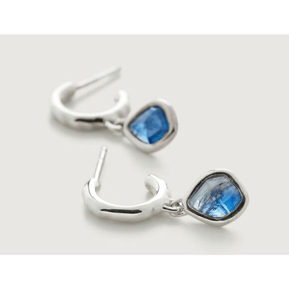 Monica‎ Vinader Sterling Silver Siren Mini Kyanite Nugget Huggie Earrings, NWT - Picture 1 of 16